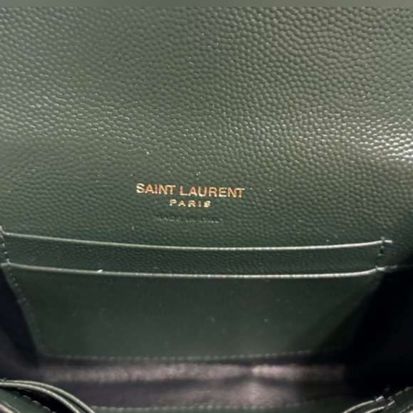 YSL Saint Laurent Grain De Poudre Matelasse Small Monogram Envelope Wallet NEW - Picture 11 of 13